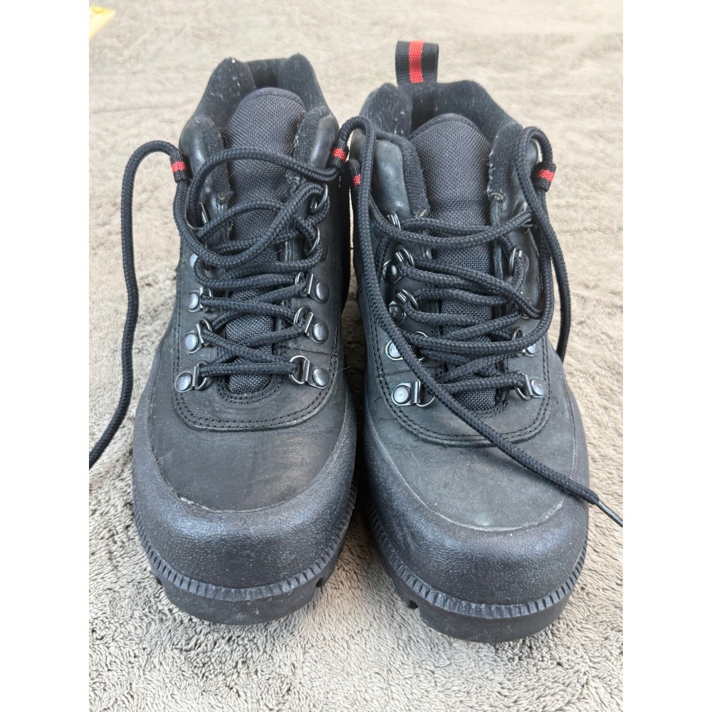 Lorena Black Leather Hiking Boots Ankle Utility Lug Sole Lace Up Mens 7M